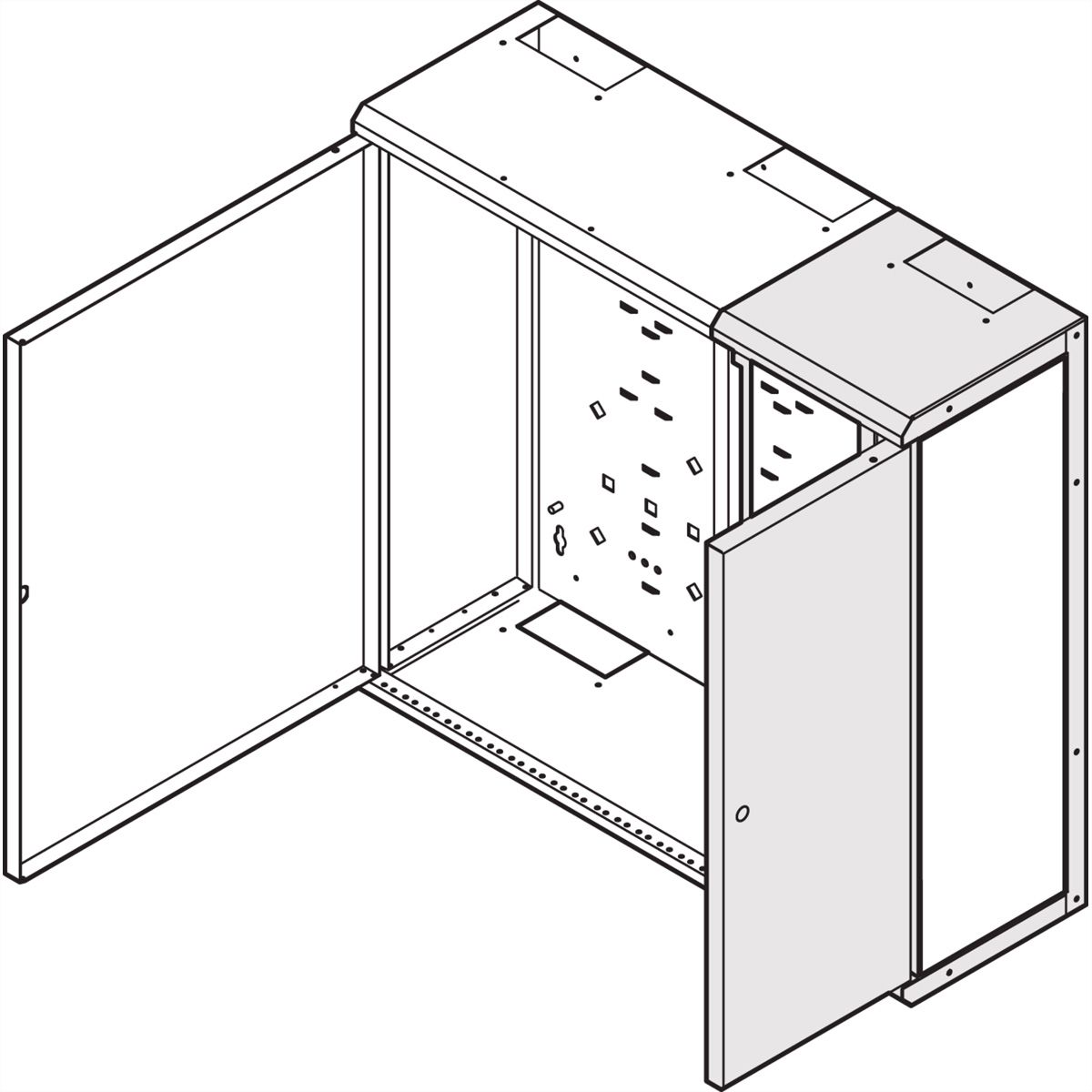 SCHROFF LAN Wall-Mounted Case, Distribution Case, Side by Side Module for Modular, 600H, 225W, 220D