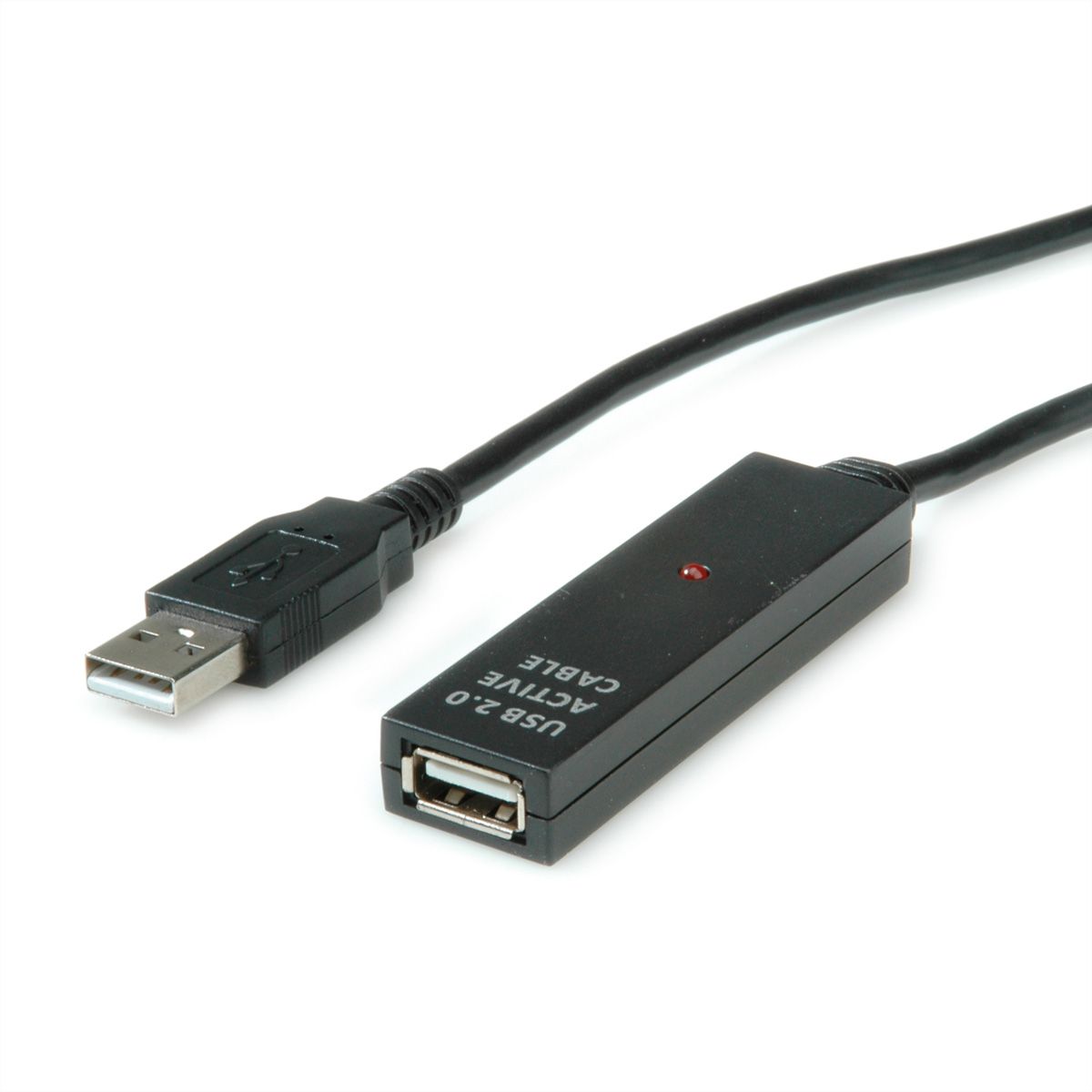 VALUE USB 2.0 verlengkabel actief, zwart, 30 m