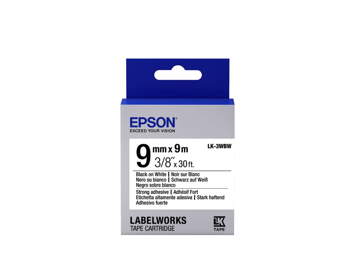 Epson LK-3WBW labelprinter-tape Zwart op wit