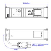 BACHMANN POWER FRAME S 1xUK 1xCM, 1xUSB A&C 22W 0.2m GST18 United Kingdom