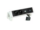 BACHMANN DESK2 2xbeschermend contact USB C, USB-lader 30W 0,2m GST18 wit