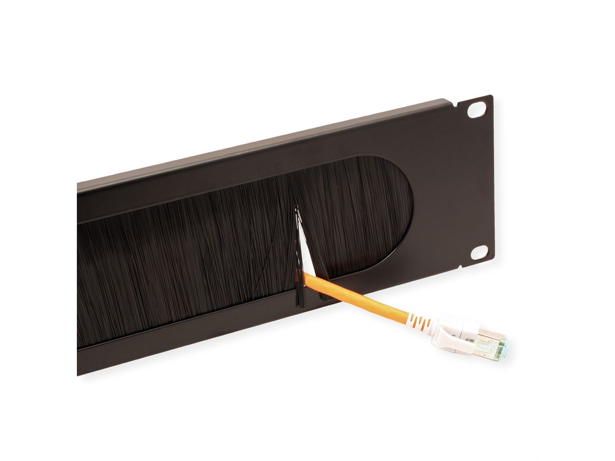 VALUE 19" Cable Entry 2U with Brush Seal, RAL 9005 black