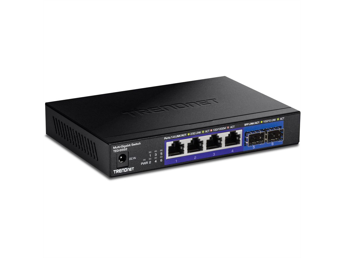 TRENDnet TEG-S562 6-poorts switch, Multi-Gigabit
