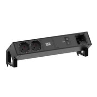 BACHMANN DESK2 2xP40 1xUSB C/C 100W, 1xCM L=0.2m RAL9005