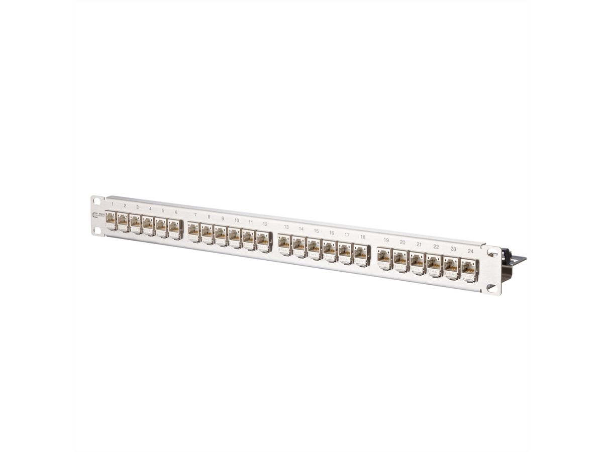 METZ CONNECT C6Amodul 24 Port 180°M 1HE, Edelstahl
