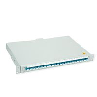 TELEGÄRTNER BASIS V LWL-Panel mit Kupplungen & Pigtails, 24x LC Duplex, blau, OS2 PC