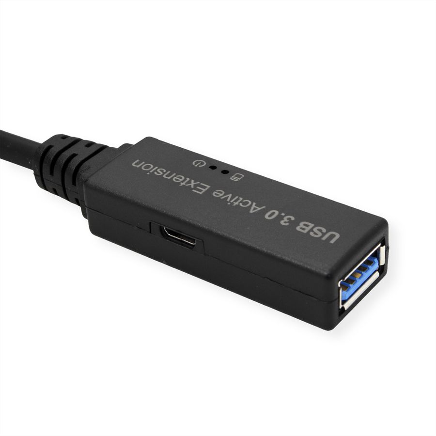 ROLINE USB 3.2 Gen 1 Actieve Repeater Kabel, Type A - C, zwart, 5 m