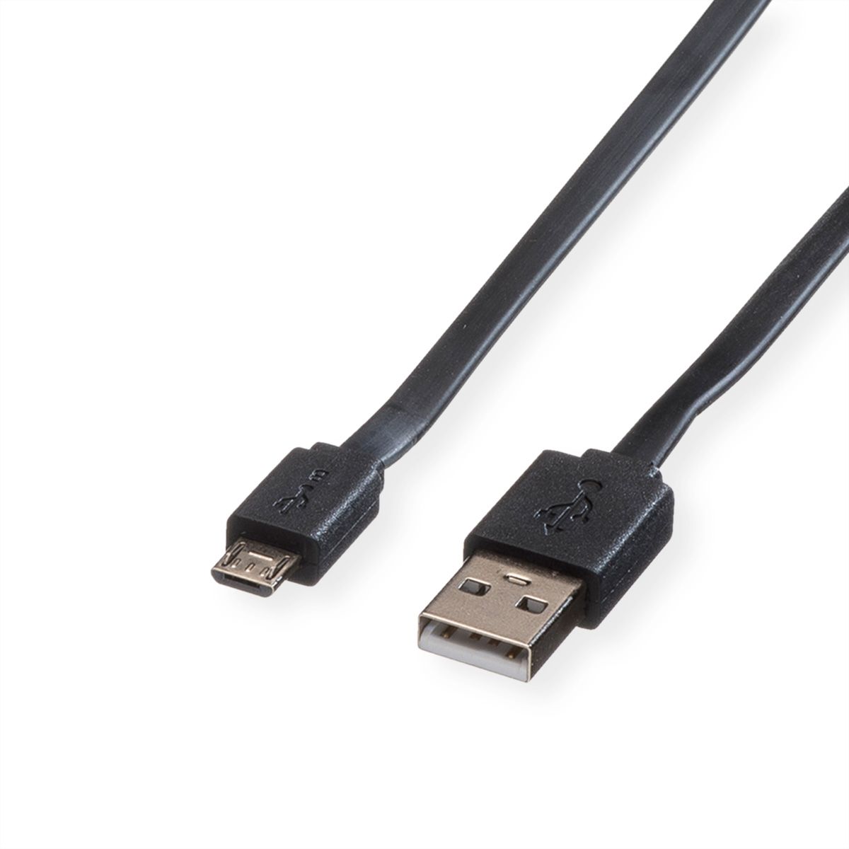 ROLINE USB 2.0 kabel, USB A M - Micro USB B M, zwart, 1 m