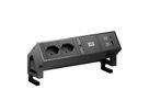 BACHMANN DESK2 2xCH 90° 1xUSB A/C 22W, 0.2m GST18 RAL9005 Switzerland