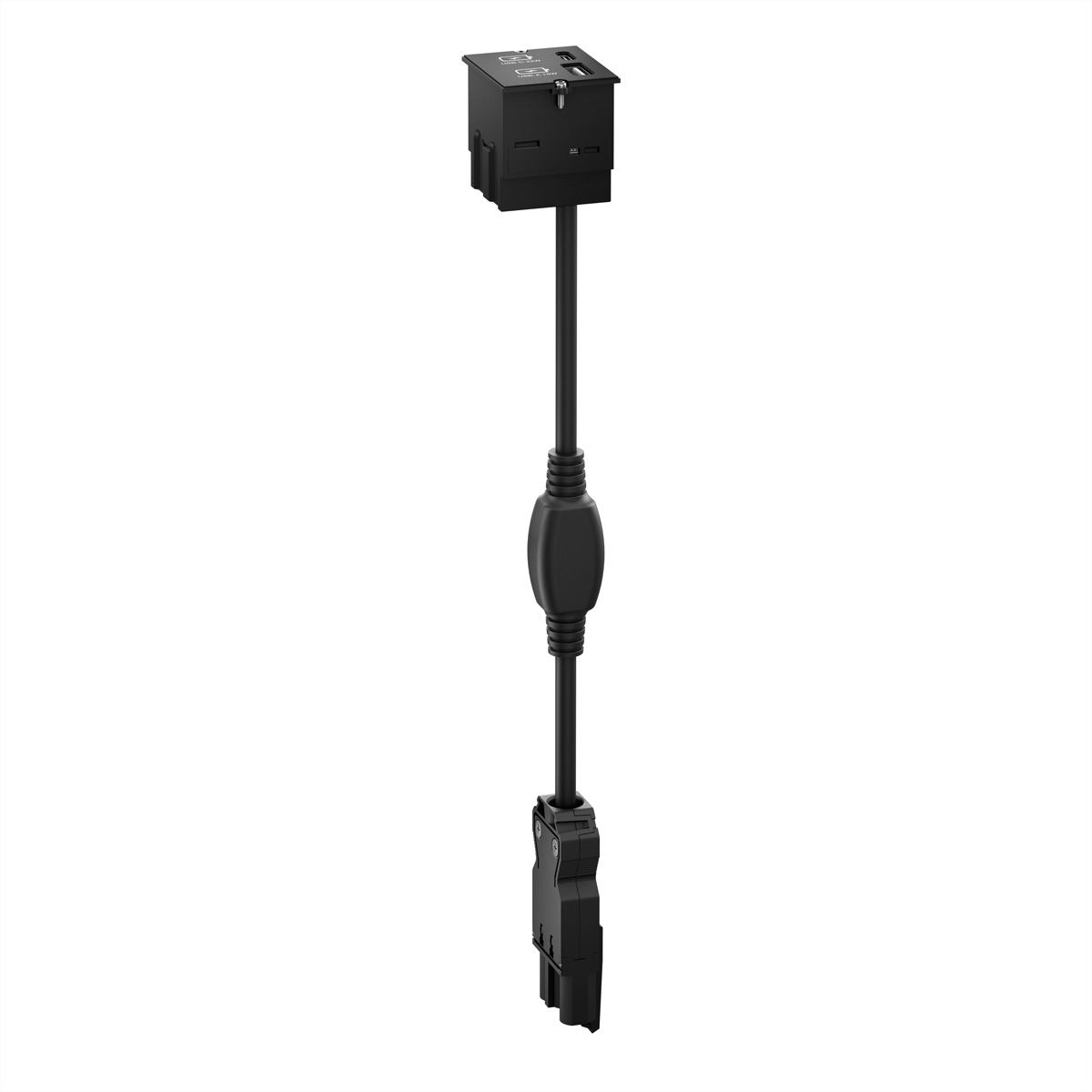 BACHMANN Custom USB Oplader Module Type A & Type C 22W, Snel opladen, zwart