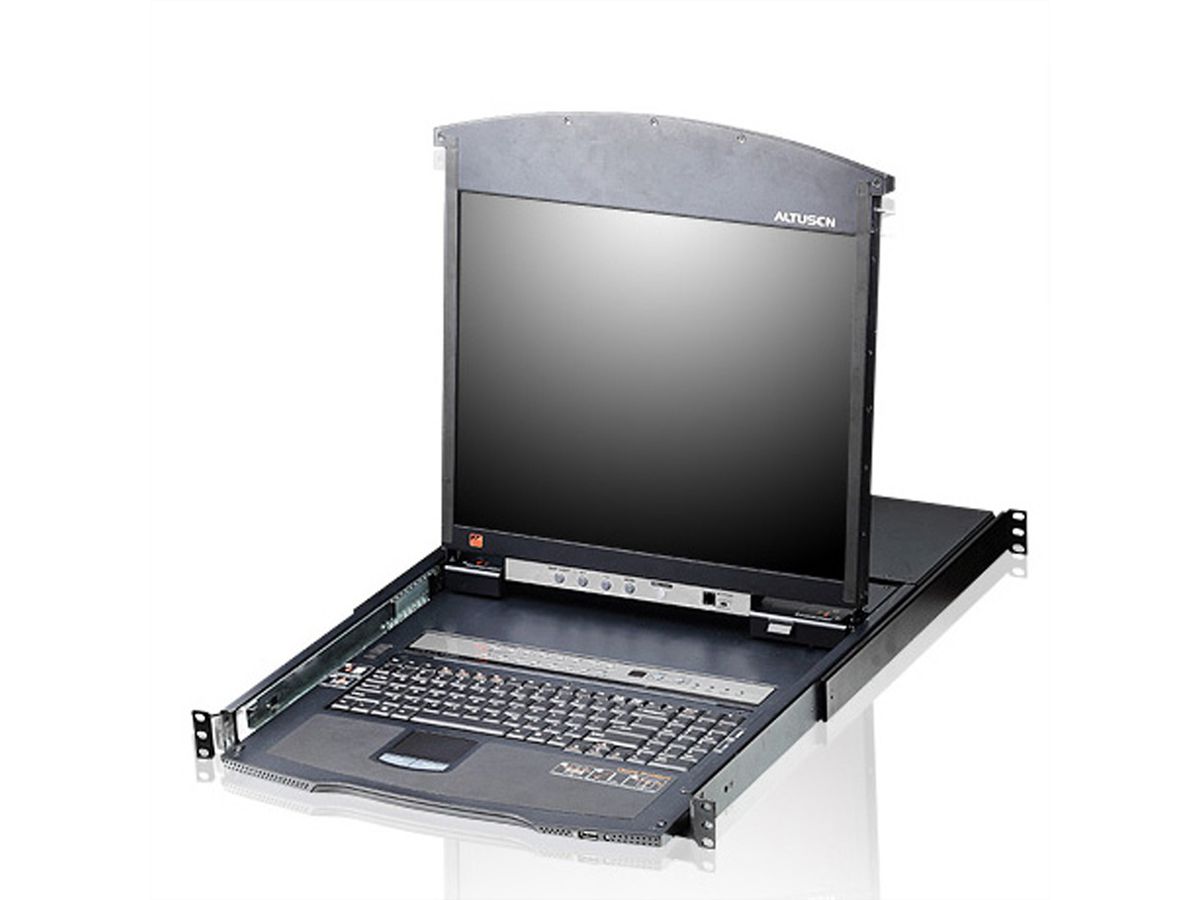 ATEN KL1508AN KVM-Switch, 48cm TFT, VGA, PS/2-USB over cat 5, 8 Port, FR-Layout