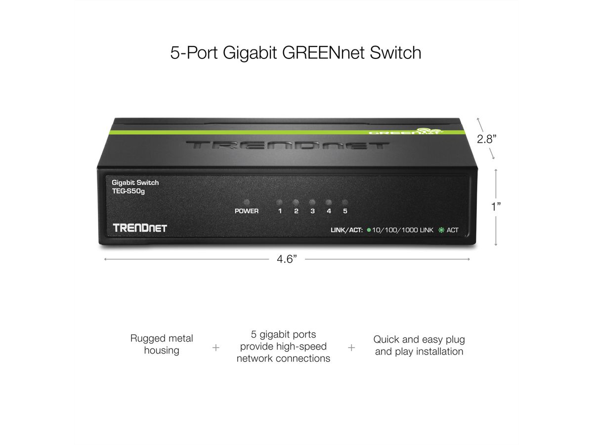TRENDnet TEG-S50G Netwerk Switch