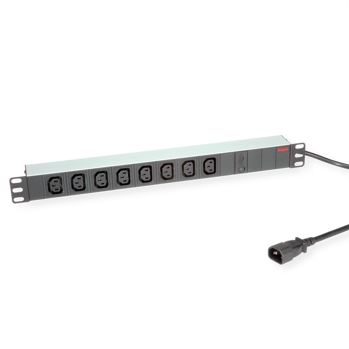 ROLINE 19" PDU for Cabinets 8x IEC320 C13 - C14 M, 10A fused, silver, 2 m