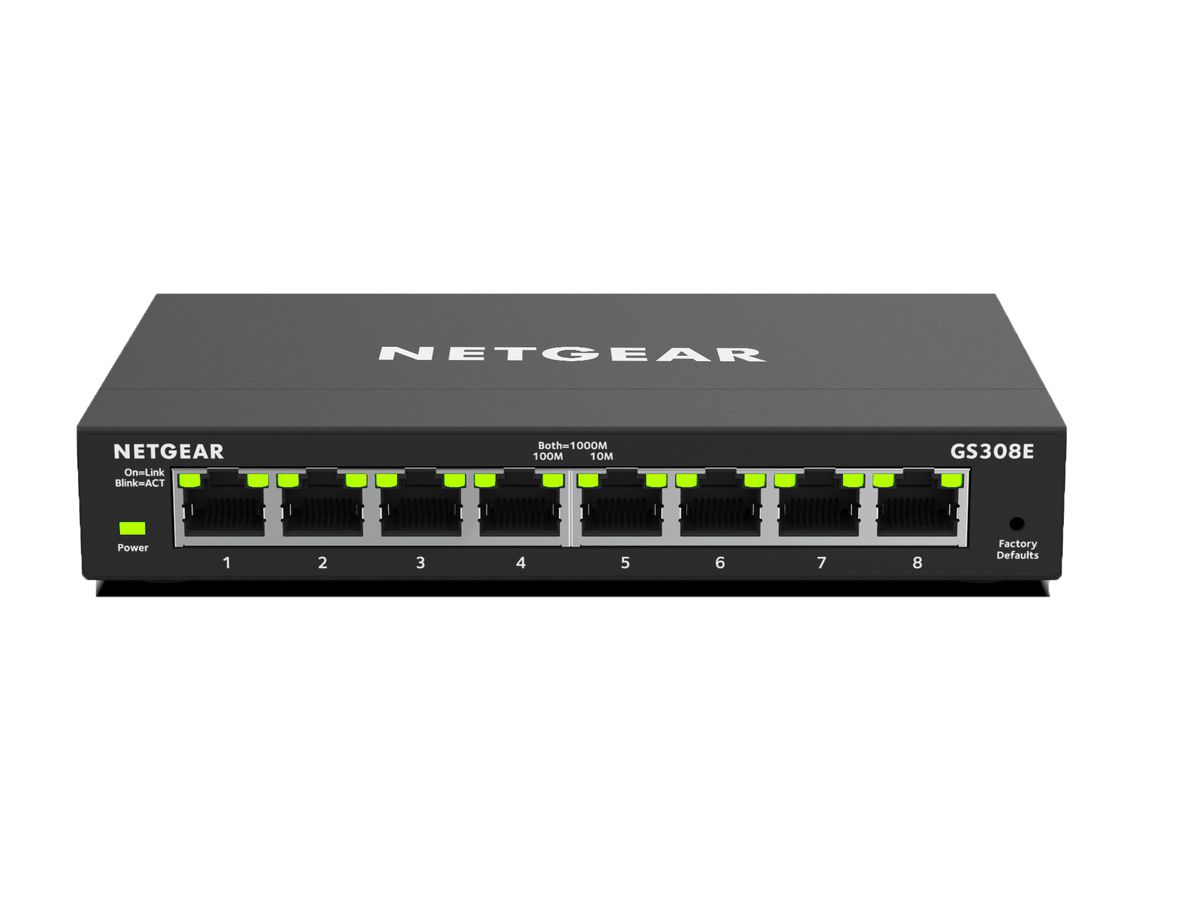 Netgear GS308E Managed Gigabit Ethernet (10/100/1000) Zwart