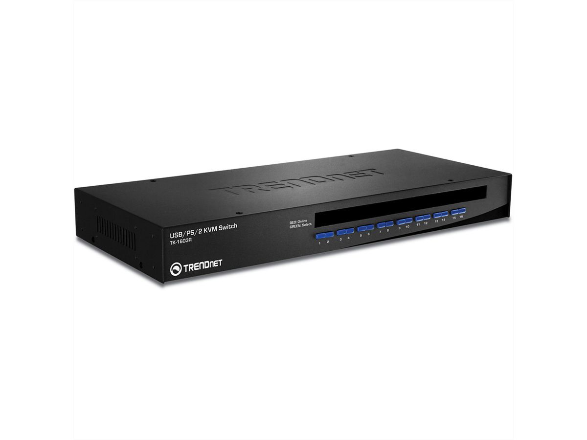 TRENDnet TK-1603R KVM-switch 16-poorts USB/PS/2 Rack Mount