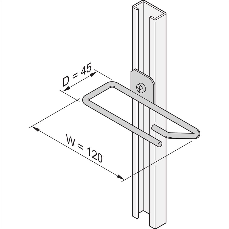 SCHROFF Cable Eye for C-Rail, Steel, 120 x 45 mm