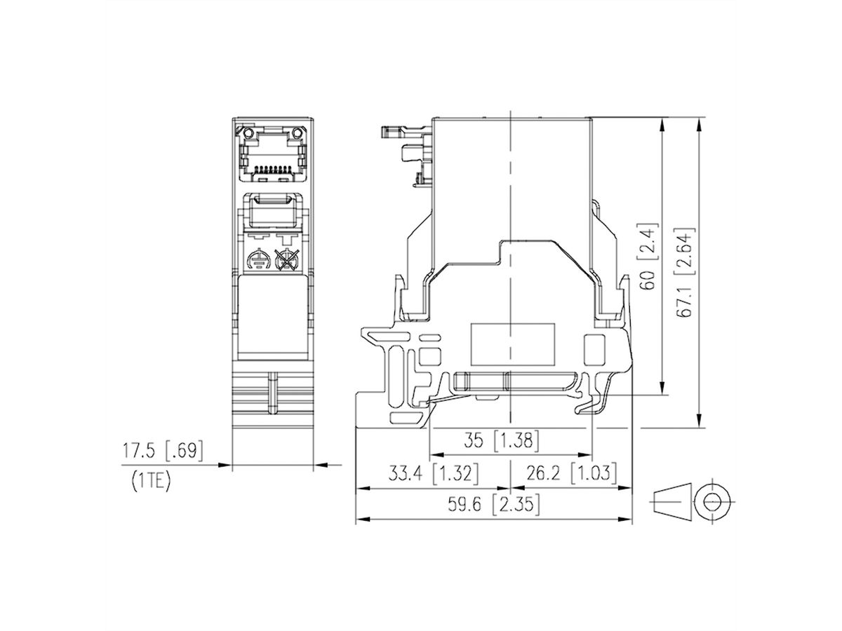 METZ CONNECT E-DAT Industrie TS35 veldconnector T568A