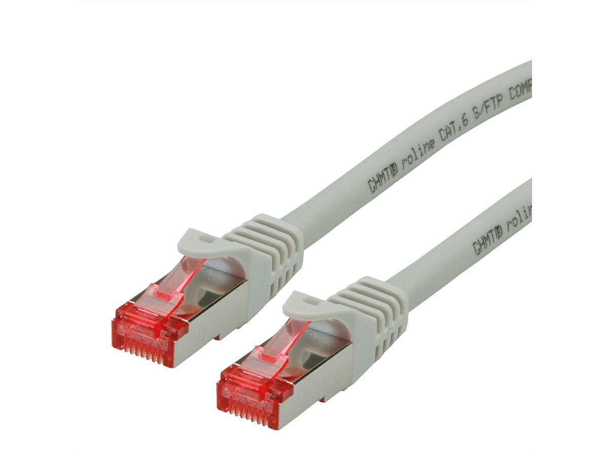 ROLINE patchkabel Cat.6 S/FTP (PiMF), componentniveau, LSOH, grijs, 0,3 m