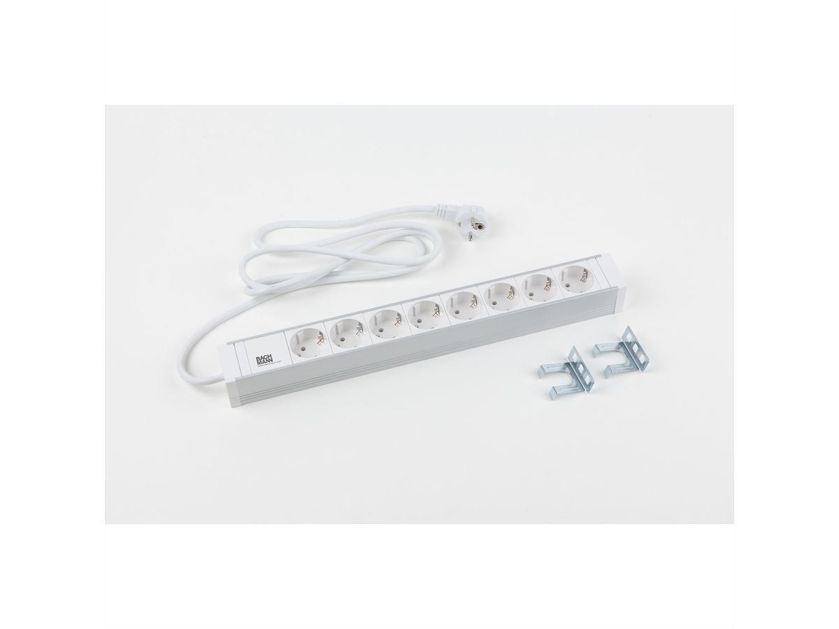 BACHMANN 19" 1,5U 8xCEE7/3 ws voeding 2,0m CEE7/7