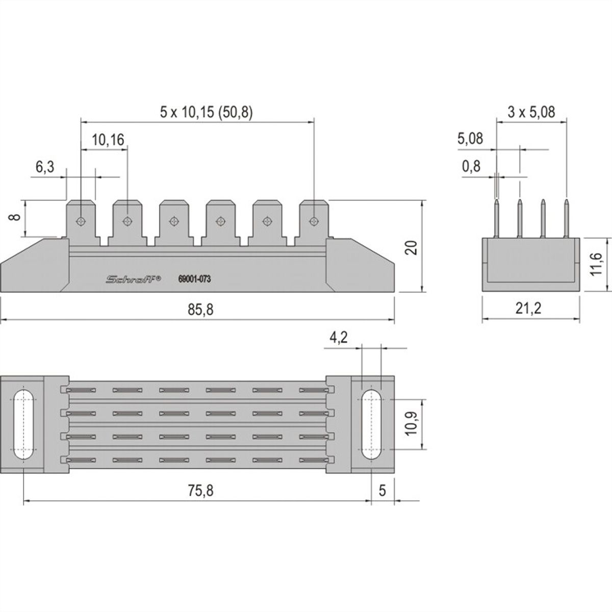 SCHROFF Busbar With FASTON Connections