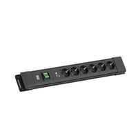 BACHMANN CONNECTUS 6xCEE7/3, 1xSPD-Plus 1xSchalter 2,0m CEE7/7 Schwarz
