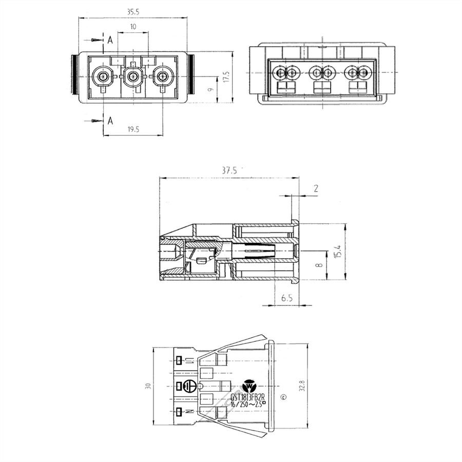 BACHMANN built-in plug GST18/3 black