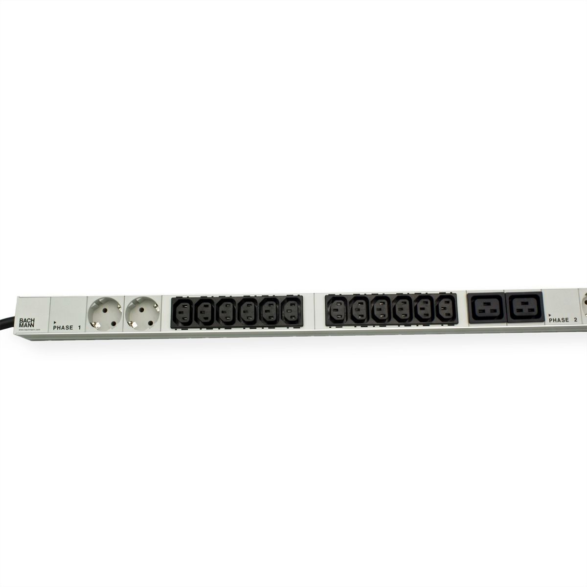 BACHMANN IT PDU ALU 1U 36x C13 6x earthing contact 6x C19LS CEE 3x 32A red