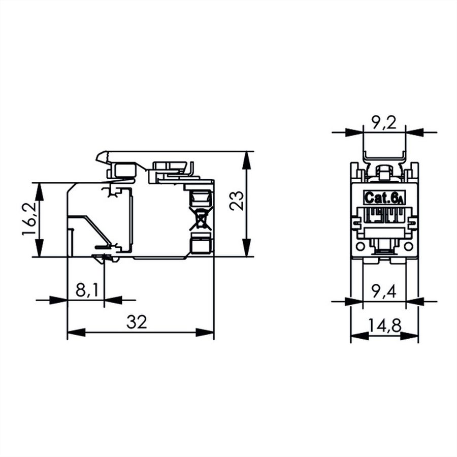TELEGÄRTNER AMJ-SL module Cat.6A (Klasse EA) (volgens ISO/IEC), 2 st.