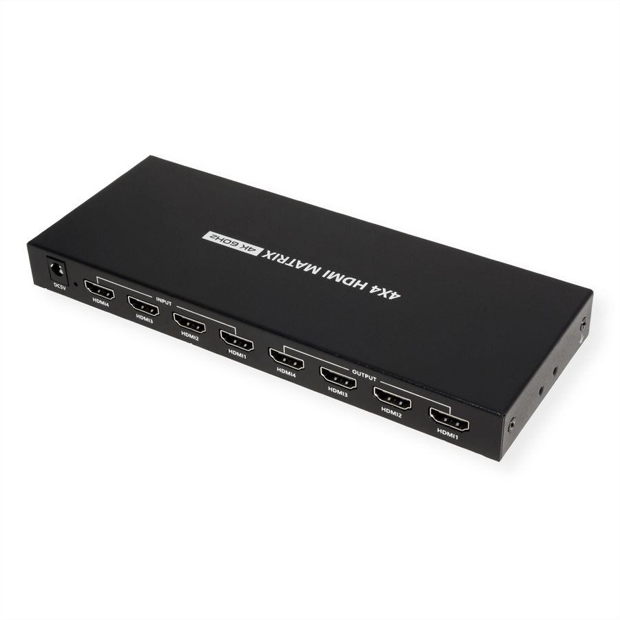 VALUE HDMI Matrix Switch, 4x4, 4K60Hz, with remote control