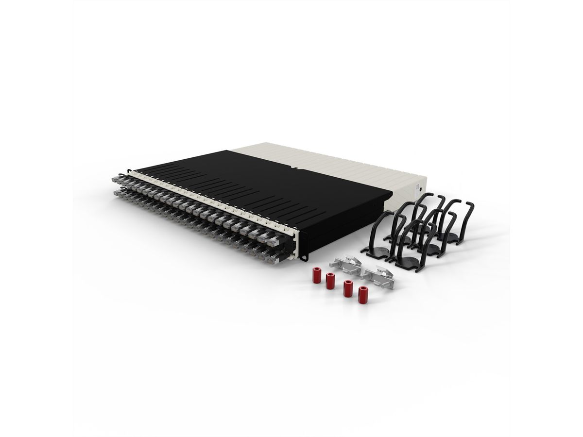 patchbox.one 8RU STP zwart Cat.6a 0,8 m