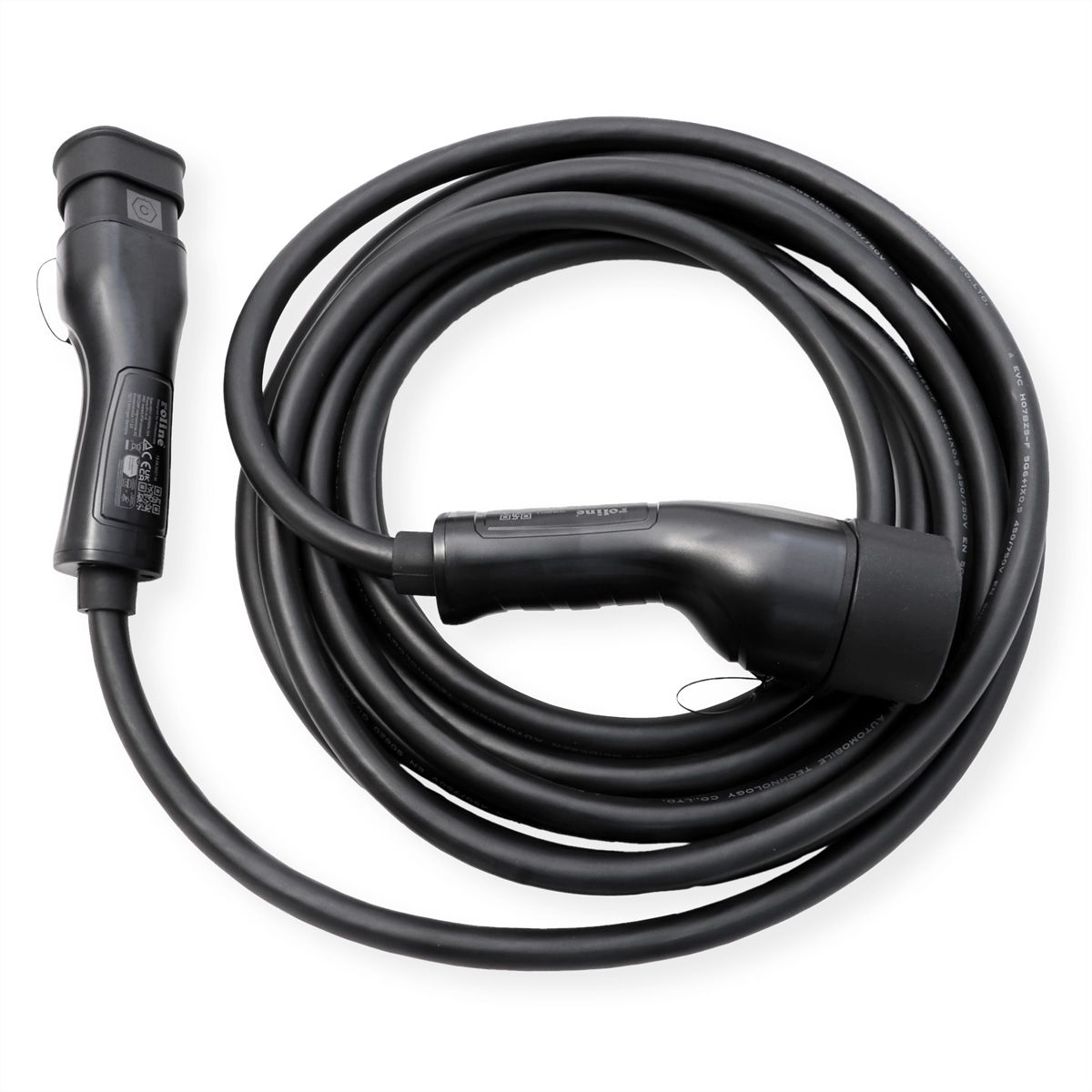 ROLINE EV Charging Cable Assembly Type2, 3-Phase, 480VAC (3P+N+E), 32 A, 22 kW, 7.5 m