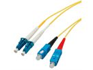 Fibre Optic kabel duplex, SingleMode E9/125µm LC/SC, geel, 3 m