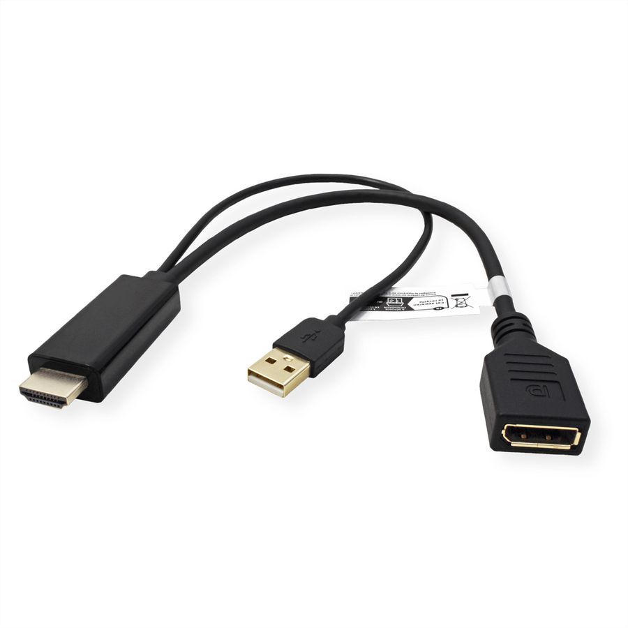 VALUE 4K HDMI - DisplayPort Adapter, v1.2, HDMI Male - DP Female