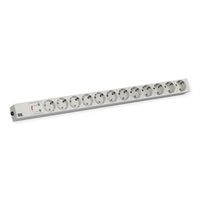 BACHMANN IT PDU ALU 1HE 12x geaard contact, stroomkabel met geaarde stekker