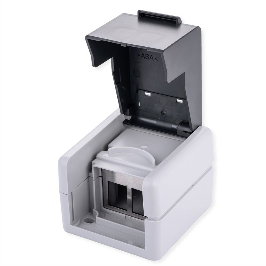 VALUE Outdoor wandbehuizing voor 2x keystones , grijs