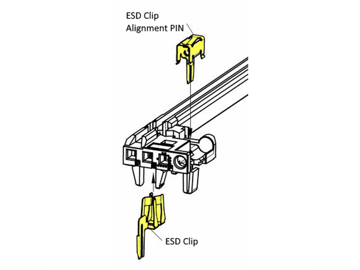 GUIDE RAIL IEEE 160D RED ESD BOT 10PC