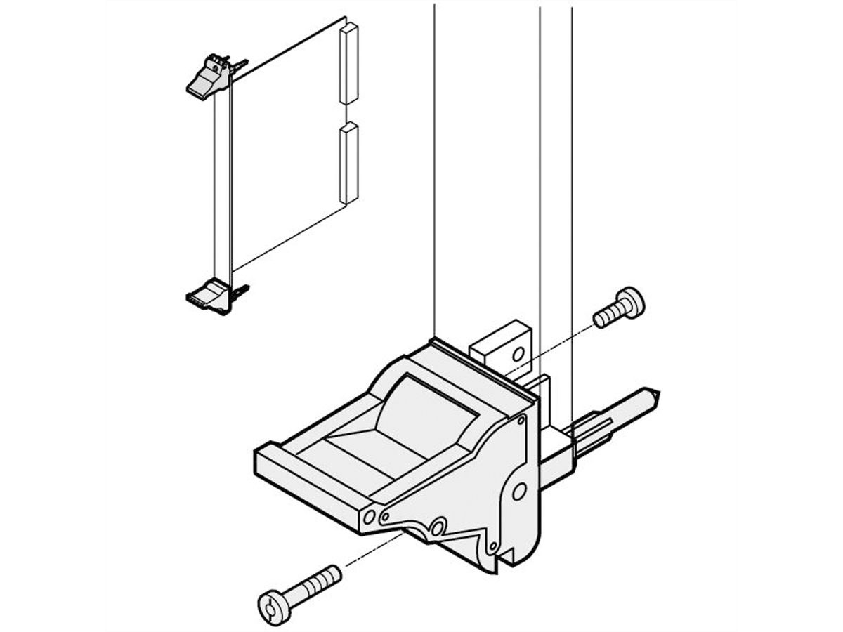 SCHROFF handgreep type IEL, zwarte hendel, grijze knop, bodem, 100 st.