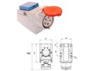 BACHMANN wall combination socket 400V, IEC309 IPX4 5pole protective socket 230V 16A