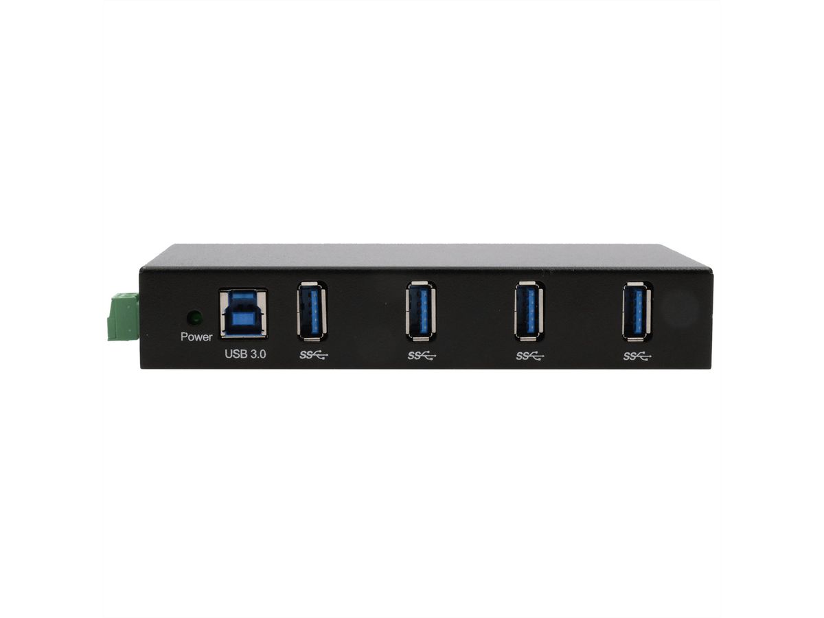 EXSYS EX-11234HMS 4 Port USB 3.2 Gen 1 HUB Din-Rail Kit und Wand VIA VL811+ Chipset