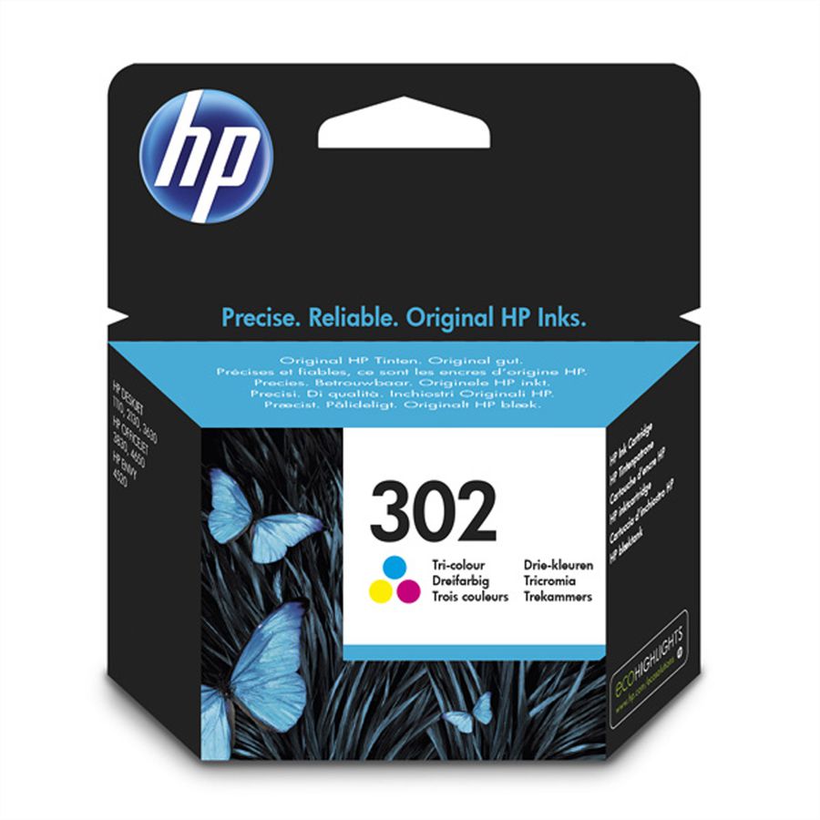 F6U65AE, nr. 302, printcartridge, 3-kleuren, cyaan, magenta, geel ca. 165 pagina's voor HP OfficeJet 3830