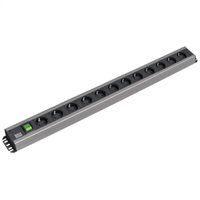 BACHMANN Craftsman socket strip 12x earthing contact, switch, 2 m