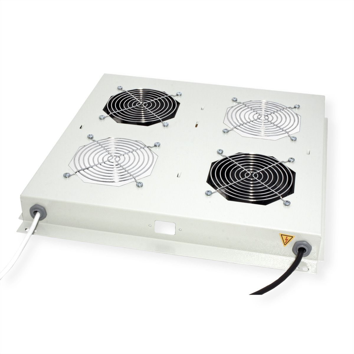 ROLINE 19-inch dakventilatie unit met 2 ventilatoren, thermostaat, grijs
