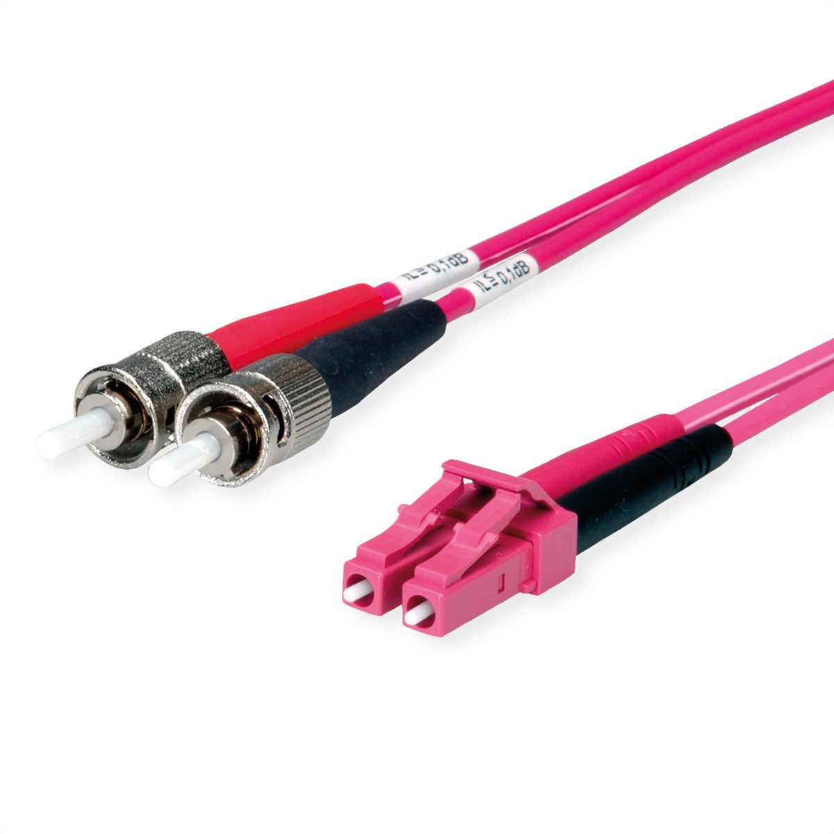 TELEGÄRTNER duplex-adapterkabel 50/125 OM4, 2x ST, 1x LC duplex connector, violet, 5 m
