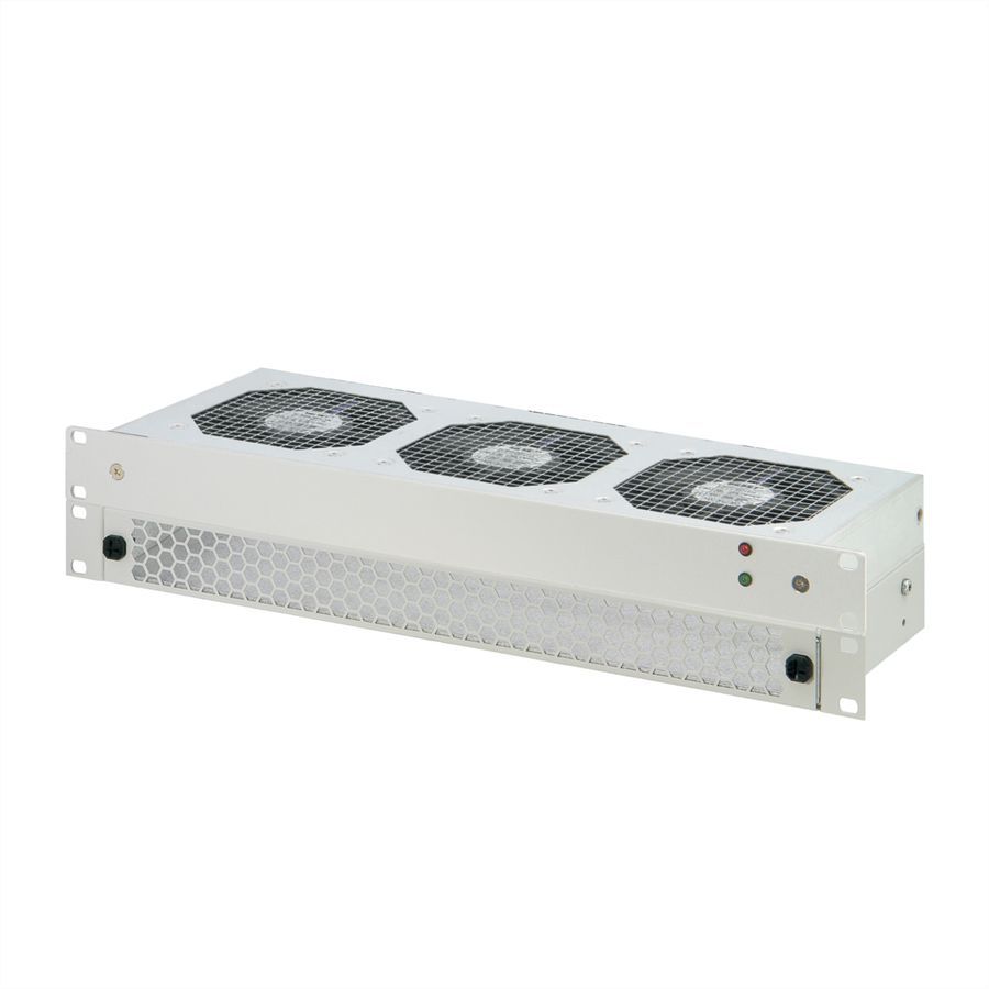 SCHROFF 1 U luchtrooster voor 19" ventilatorkast, 3 ventilatoren, voor geperforeerd, 193 mm, RAL 7035