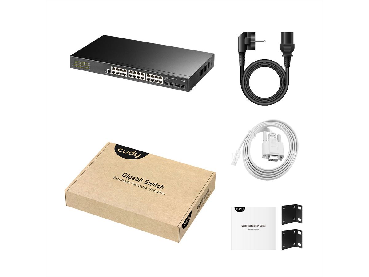 CUDY GS2024S2 24-Port Gigabit L3 Managed Switch with 4 SFP