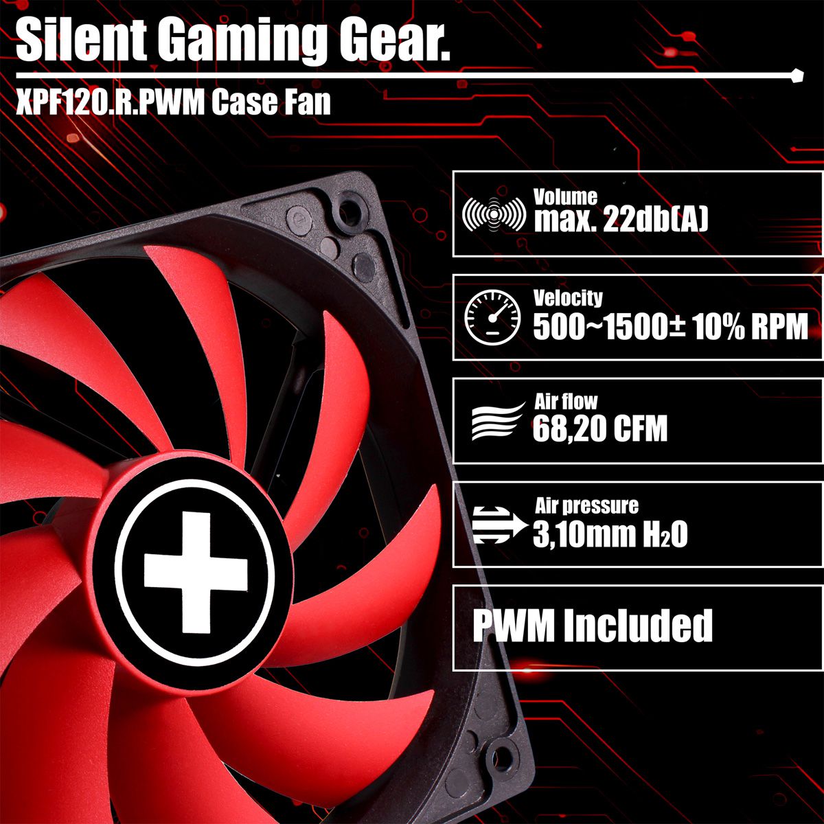 Xilence XPF120.R.PWM 120mm PWM Case Fan, 4PIN