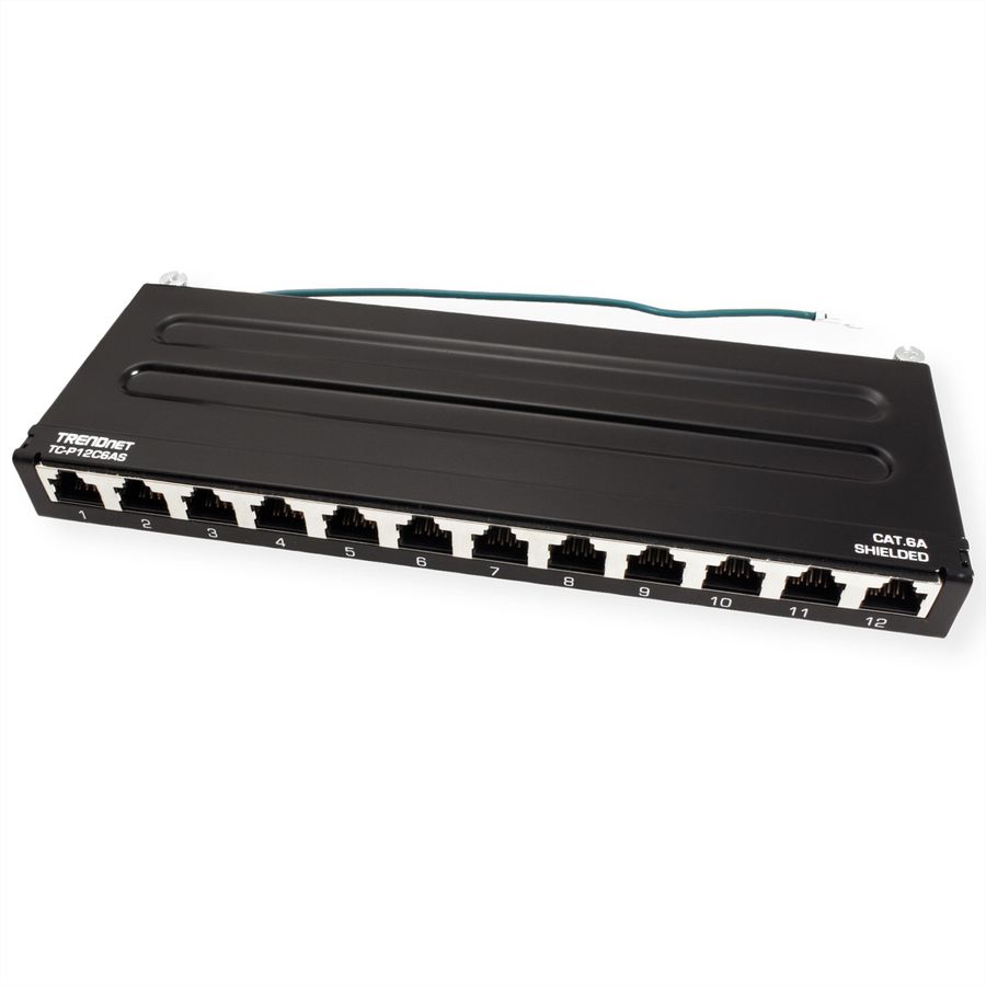TRENDnet TC-P12C6AS Patch Panel, 12-port Cat6a geschirmt Für Wandmontage