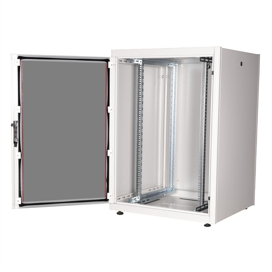 ROLINE 19-inch netwerkkast Basic 22 U, 800x800 BxD Glazen deur grijs