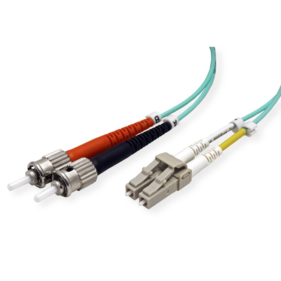 ROLINE Fibre Optic Jumper Cable, 50/125µm, LC/ST, OM3, turquoise, 1 m