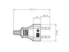 BACHMANN platte eurostekker wit, Schroefverbinding VE 3 stuks in polybag